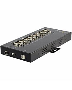 StarTech.com 8 Port Serial Hub USB to RS232/RS485/RS422 Adapter - Industrial USB 2.0 to DB9 Serial Converter Hub - IP30 Rated - Din Rail Mountable Metal Serial Hub - 15kV ESD Protection
