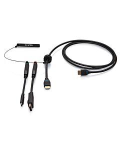 C2G 6ft (1.8m) 4K HDMI® Premium Cable and Dongle Adapter Ring with Color Coded DisplayPort™ and USB-C®