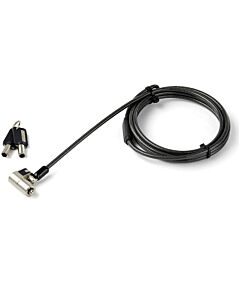 StarTech.com 6.5' (2m) 3-in-1 Universal Laptop Cable Lock - Keyed Laptop/Desktop Security Cable Lock Compatible w/ K-Slot, Nano & Wedge Slot Computer - Anti-Theft Steel Cable Lock with Keys