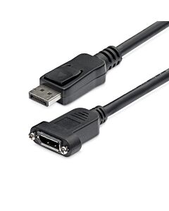 StarTech.com 3ft (1m) Panel Mount DisplayPort Cable - 4K x 2K - DisplayPort 1.2 Extension Cable Male to Female - DP Video Extender Cord with Panel Mount DP Connector - DP Monitor Cable