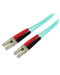 StarTech.com 10m (30ft) LC/UPC to LC/UPC OM3 Multie Fiber Optic Cable, Full Duplex 50/125µm cord Fiber Cable, 100G, Low Insertion Loss, LSZH Fiber Jumper Cord A50FBLCLC10