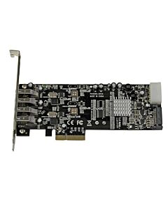 StarTech.com 4 Port PCI Express (PCIe) SuperSpeed USB 3.0 Card Adapter w/ 2 Dedicated 5Gbps Channels - UASP - SATA / LP4 Power PEXUSB3S42V