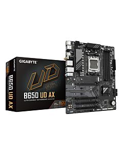 GIGABYTE B650 UD AX Motherboard - AMD Ryzen 9000 Series CPUs, 6+2+2 Phases VRM, up to 7600MHz DDR5 (OC), 1xPCIe 5.0 + 2xPCIe 4.0 M.2, GbE LAN, WIFI 6, USB 3.2 Gen 2