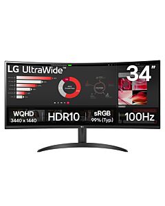 LG 34WR50QK-B computer monitor 86.4 cm (34") 3440 x 1440 pixels Wide Quad HD Black