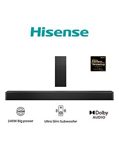 Hisense HS2100 soundbar speaker Black 2.1 channels 240 W