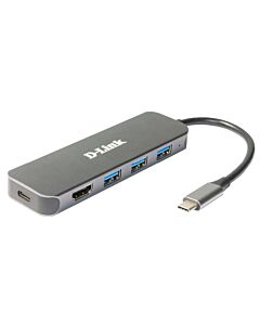 D-Link 5-in-1 USB-C Hub with HDMI/Power Delivery
