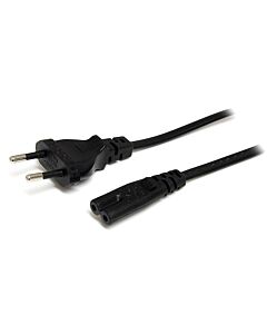 StarTech.com 2m (6ft) Laptop Power Cord, EU Plug to C7, 2.5A 250V, 18AWG, Laptop Replacement Cord, Printer Power Cable, Laptop Charger Cord, Laptop Power Brick Cord - UL Listed