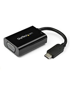 StarTech.com USB C to VGA Adapter with Power Delivery - 1080p USB Type-C to VGA Monitor Video Converter w/ Charging - 60W PD Pass-Through - Thunderbolt 3 Compatible - Black