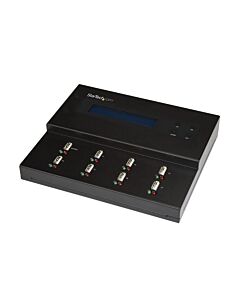 StarTech.com Standalone 1 to 7 USB Thumb Drive Duplicator and Eraser, Multiple USB Flash Drive Copier, System and File and Whole-Drive  at 1.5 GB/min, Single and 3-Pass Erase, LCD Display - TAA USBDUPE17