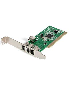 StarTech.com 4 port PCI 1394a FireWire Adapter Card - 3 External 1 Internal PCI1394MP