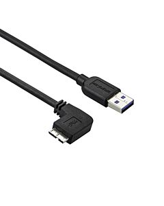 StarTech.com Slim Micro-USB 3.0 Cable - M/M - Left-Angle Micro USB - 2m (6ft) USB3AU2MLS