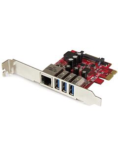 StarTech.com 3-Port PCI Express USB 3.0 Card + Gigabit Ethernet PEXUSB3S3GE