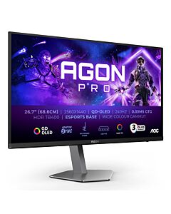 AOC AGON PRO AG276QZD2 computer monitor 67.3 cm (26.5") 2560 x 1440 pixels Quad HD QD-OLED Black, Grey AG276QZD2