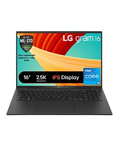 LG Gram 16Z90RU-G.AP52A1 laptop Intel® Core™ i5 i5-1334U 40.6 cm (16") WQXGA 16 GB LPDDR5-SDRAM 256 GB SSD Wi-Fi 6 (802.11ax) Windows 11 Pro Black