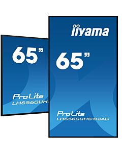 iiyama LH6560UHS-B2AG Signage Display Digital A-board 163.8 cm (64.5") LED Wi-Fi 500 cd/m² 4K Ultra HD Black Built-in processor Android 11 24/7 LH6560UHS-B2AG
