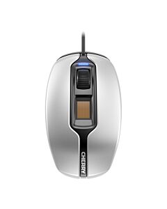 CHERRY MC 4900 Corded Fingerprint Mouse, Silver/Black, USB