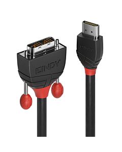 Lindy 10m HDMI to DVI Cable, Black Line 36275
