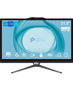 MSI Pro AP222T 13M Intel Pentium Gold G7400 All in One PC, (4GB RAM, 128GB SSD, Windows 11PRO), 21.5 Inch 10-point touch Screen/UHD Graphics/Type-C/COM Port/Dual LAN/HDMI/WiFi 5/BT 5.1/VESA/SD Card Reader