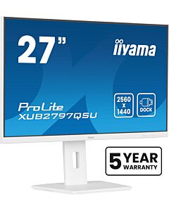 iiyama ProLite 27” QHD IPS technology panel with USB hub and 100Hz refresh rate and 150mm height adjustable stand