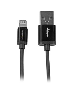 StarTech.com 1 m (3 ft.) USB to Lightning Cable - iPhone / iPad / iPod Charger Cable - High Speed Charging Lightning to USB Cable - Apple MFi  - Black USBLT1MB