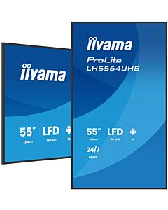 iiyama LH5564UHS-B1AG Signage Display Digital signage flat panel 139.7 cm (55") Wi-Fi 500 cd/m² 4K Ultra HD Black Built-in processor Android 24/7 LH5564UHS-B1AG