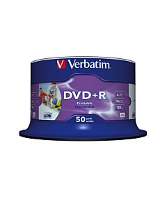 Verbatim DVD+R Wide Inkjet Printable No ID Brand 4.7 GB 50 pc(s)