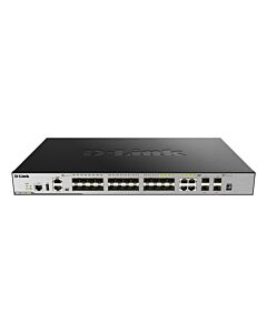 D-Link 24-Port SFP L3 Stackable Managed Gigabit Switch including 4 x 1000BaseT/SFP & 4 x 10GE SFP+ DGS-3630-28SC/SI