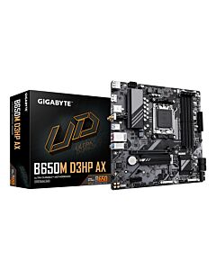 GIGABYTE B650M D3HP AX Motherboard - AMD Ryzen 9000 Series CPUs, 5+2+2 Phases VRM, up to 8000MHz DDR5 (OC), 2xPCIe 4.0 M.2, WIFI 6E, 2.5GbE LAN, USB 3.2 Gen 1 B650M D3HP AX