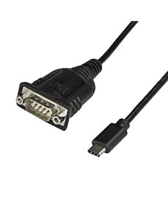 StarTech.com USB C to Serial Adapter Cable 16" (40cm) - USB Type C to RS232 (DB9) Converter Cable - USB-C Serial Cable for PLCs, Scanners, Printers - Male/Male - Windows/Mac/Linux