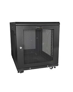 StarTech.com 4-Post 12U Server Rack Cabinet, Lockable 19" Data Rack Cabinet for Computer / AV / IT Equipment, Office / Home Network Rack with Casters & Adjustable Mounting Rails