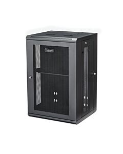 StarTech.com 4-Post 18U Wall Mount Network Cabinet with 1U Shelf, 19" Hinged Wall-Mounted Server Rack for Data / AV / Electronics / Computer Equipment, Flexible Vented Rack Enclosure
