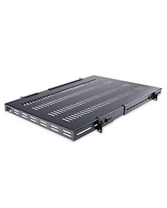 StarTech.com 1U 4-Post Adjustable Vented Server Rack Mount Shelf - 330lbs(150 kg) - 19.5 to 38in Adjustable Mounting Depth Universal Tray for 19" AV/ Network Equipment Rack - 27.5in Deep ADJSHELFHDV