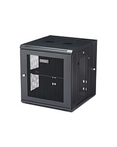 StarTech.com 4-Post 12U Wall Mount Network Cabinet with 1U Shelf, 19" Hinged Wall-Mounted Server Rack for Data / AV / Electronics / Computer Equipment, Flexible Vented Rack Enclosure