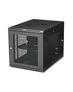 StarTech.com 4-Post 12U Wall Mount Network Cabinet with 1U Shelf, 19" Hinged Wall-Mounted Server Rack for Data / AV / Electronics / Computer Equipment, Flexible Vented Rack Enclosure