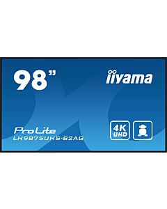iiyama LH9875UHS-B2AG Signage Display Digital signage flat panel 2.48 m (97.5") LED Wi-Fi 500 cd/m² 4K Ultra HD Black Built-in processor Android 11 24/7 LH9875UHS-B2AG