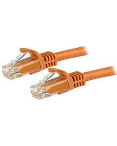 StarTech.com 5m CAT6 Ethernet Cable - Orange CAT 6 Gigabit Ethernet Wire -650MHz 100W PoE RJ45 UTP Network/Patch Cord Snagless w/Strain Relief Fluke Tested/Wiring is UL Certified/TIA