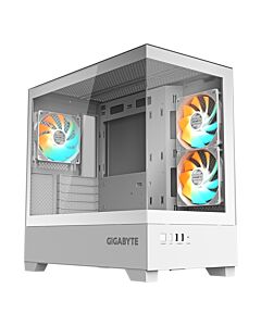 GIGABYTE C201 PANORAMIC ICE PC Case - Mid Tower, m-ATX, 360mm radiator support, 3 Pre-installed Fans, USB 3.0, Support RGB Fusion