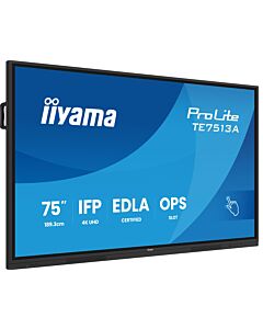iiyama TE7513A-B1AG Signage Display Interactive flat panel 190.5 cm (75") Wi-Fi 500 cd/m² 4K Ultra HD Black Touchscreen Built-in processor Android 18/7 TE7513A-B1AG