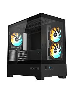 GIGABYTE C201 PANORAMIC PC Case - Mid Tower, m-ATX, 360mm radiator support, 3 Pre-installed Fans, USB 3.0, Support RGB Fusion