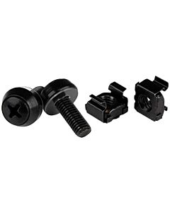 StarTech.com M6 x 12mm - Screws and Cage Nuts - 100 Pack, Black