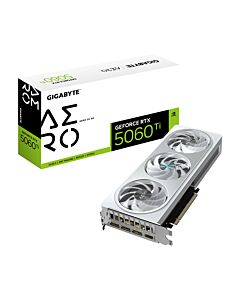 GIGABYTE GeForce RTX 5060 Ti AERO OC 8G Graphics Card - 8GB GDDR7, 128bit, PCI-E 5.0, 2647MHz Core Clock, 3 x DisplayPort, 1 x HDMI, GV-N506TAERO OC-8GD