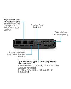 HP Elite Mini 800 G9 Intel® Core™ i7 i7-14700T 16 GB DDR5-SDRAM 512 GB SSD Windows 11 Pro Mini PC Black