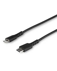 StarTech.com 3 foot (1m) Durable Black USB-C to Lightning Cable - Heavy Duty Rugged Aramid Fiber USB Type C to Lightning Charger/Sync Power Cord - Apple MFi Certified iPad/iPhone 12