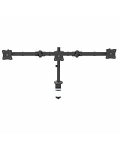 StarTech.com Desk Mount Triple Monitor Arm - Ergonomic VESA 3 Monitor Mount up to 27" - Articulating & Height Adjustable Pole Mount - Tilt/Swivel/Rotate LCD/LED Screen - Desk Clamp/Gmet ARMTRIO