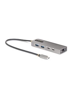 StarTech.com 3-Port USB-C Hub with 2.5 Gbps Ethernet and 100W Power Delivery Pass-Through Port, USB 3.2 10Gbps, 2x USB-A/1x USB-C, Portable USB Type-C Adapter Hub