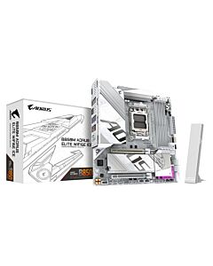 GIGABYTE B850M AORUS ELITE WIFI6E ICE Motherboard- AMD Ryzen 9000 Series CPUs, 12+2+1 Phases Digital VRM, up to 8200MHz DDR5 (OC), 1xPCIe 5.0 + 1xPCIe 4.0 M.2, 2.5LAN, WIFI 7, USB 3.2 Gen 2 B850M AORUS ELITE WIFI6E ICE