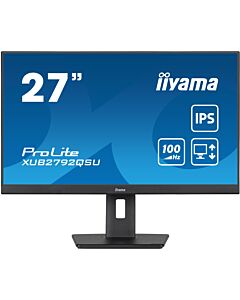 iiyama ProLite 27” QHD IPS technology panel with USB hub and 100Hz refresh rate and 150mm height adjustable stand