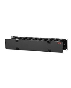 APC NetShelter Cable Management, Horizontal Cable Manager, 2U, Single Side with Cover, Black, 483 x 88 x 110 mm AR8600A