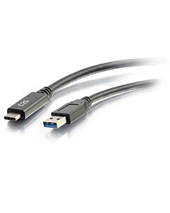 C2G 0.9M USB-C® to USB-A SuperSpeed USB 5Gbps Cable M/M - Black 28831