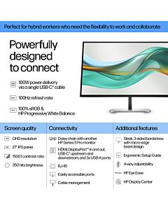 HP Series 5 Pro 27 inch QHD USB-C Monitor - 527pu 9E0G5AA#ABU